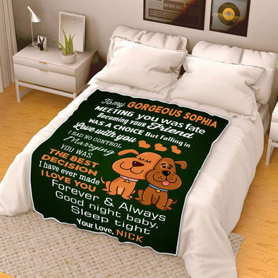Personalized Couples' Supersoft Blanket with Names and Inspirational Quotes - Perfect Wedding or Valentine's Day Gift for Them