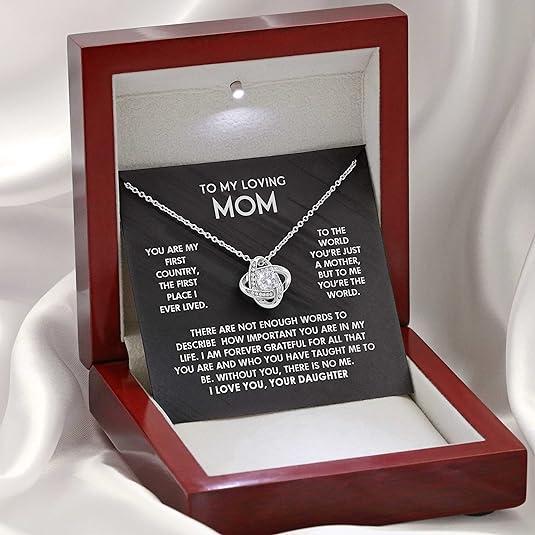 Meaningful Gift to Mom from Daughter Without You There Is No Me – I Love You Necklace, Christmas Gift, Sentimental Mother's Day Gift for Mom from Daughter, Unique Moms Birthday Gift Ideas