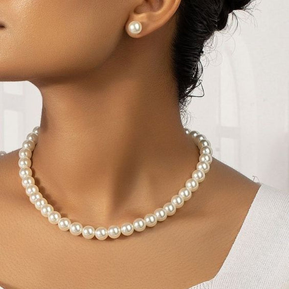 7-8mm Off-White Freshwater Pearl Necklace - AAA Quality