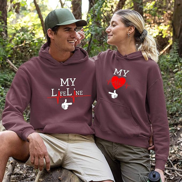 My Lifeline, Unisex Hoodies, Kangaroo Pocket, For Couples, Couple Hoodie
