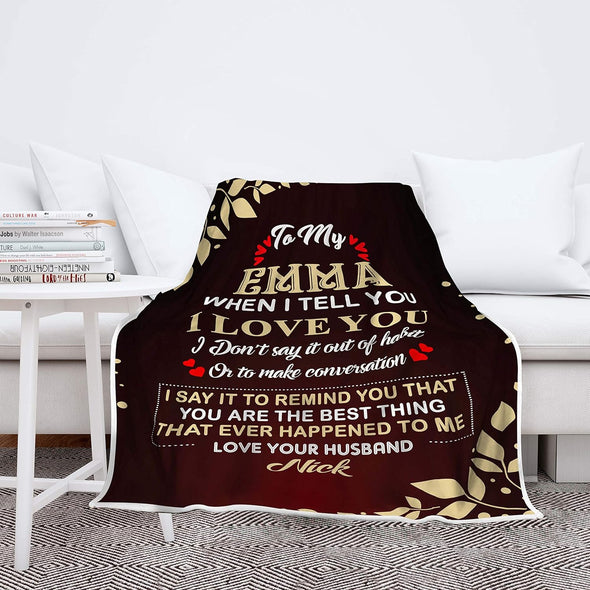Personalized Couple Blankets - Express Your Love with 'To My Girlfriend' Custom Throw - Heartfelt Couple Gifts from Husband