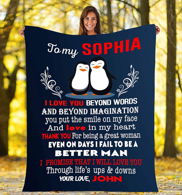 Customized Blanket for Couple, with Partner's Name and with Quotes, Wedding Gift, Valentine's Day Gift Super Soft and Cozy Blanket