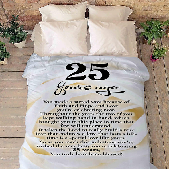 Customized Couple Blanket, Gift for Him/Her, Custom Wedding Year, Best and Premium Quality, Anniversary, Wedding Gift, Super Soft and Warm Blanket