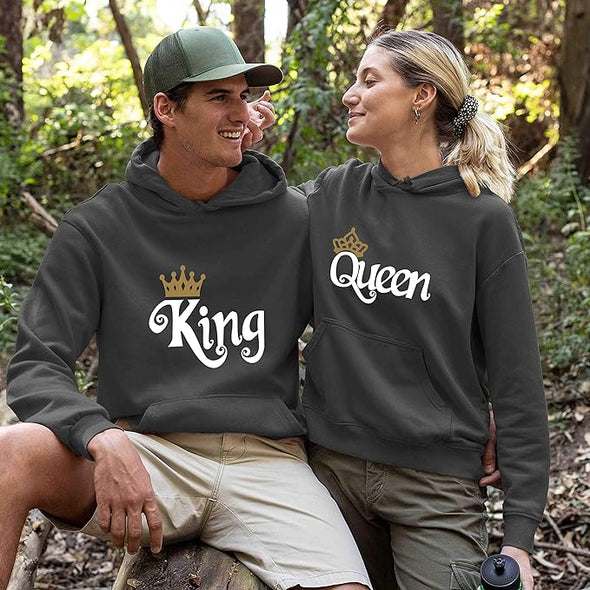 Unisex Hoodies, Kangaroo Pocket, Queen King Hoodies For Couples