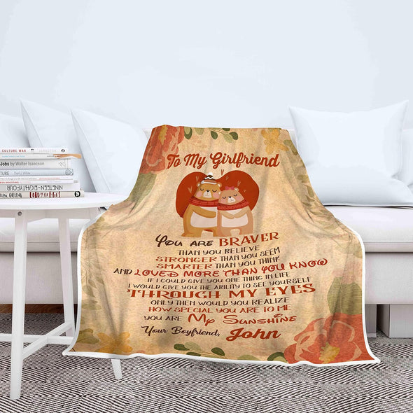 "Premium Blanket for Girlfriend - Personalized Gift, Closest to Your Heart - Couple's Present, Expressions of Love