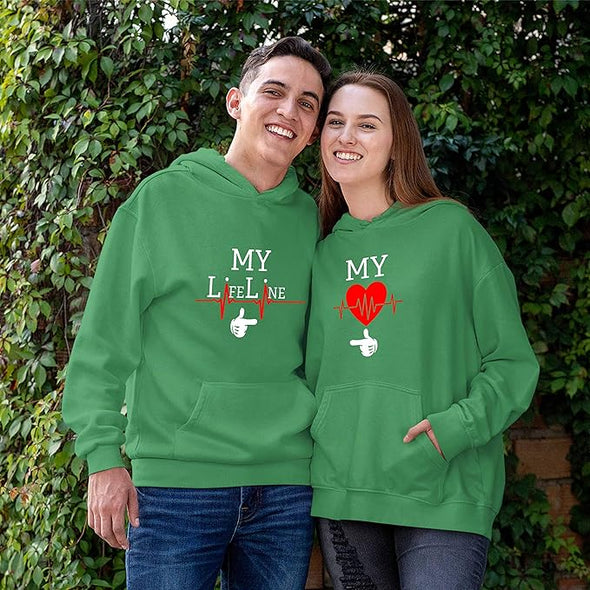 My Lifeline, Unisex Hoodies, Kangaroo Pocket, For Couples, Couple Hoodie
