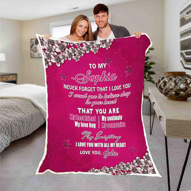 Customized Blanket for Couple, with Partner's Name, Custom Gift for Couple with Quotes, Wedding, Valentine's Day Gift, Super Soft, Cozy Blanket