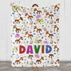 our Little One in Love: Personalized Kids' Name Blanket - Perfect Gift from Loved Ones for Birthdays, Holidays, and Special Occasions! Adorned with Adorable Animal Designs and Customized with Your Child's Name, Printed in the USA