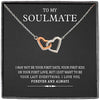 To My Soulmate, Interlocking Heart Necklace, Gift for Your Better Half, Forever and Always, Pendant With Message Card, Couple Gifts, Jewelry for Her