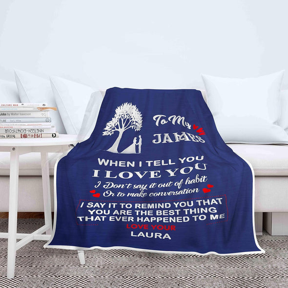 The Best Thing That Ever Happened To Me, Customized Blanket for Couples with Their Partner's name, Custom Gift with quotes, wedding, anniversary, valentine's day gifts, supersoft Blanket