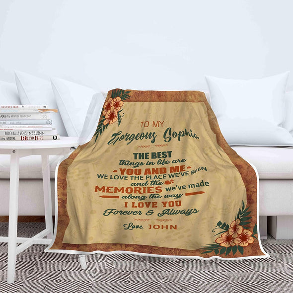 Personalized Couple's Blanket: Custom Gift with Partner's Names and Quotes - Perfect for Weddings, Valentine's Day - Cozy Throw for a Meaningful Gift