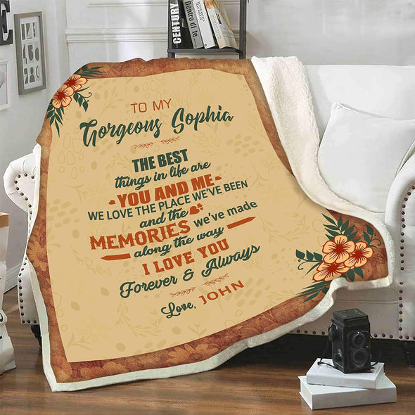 Personalized Couple's Blanket: Custom Gift with Partner's Names and Quotes - Perfect for Weddings, Valentine's Day - Cozy Throw for a Meaningful Gift