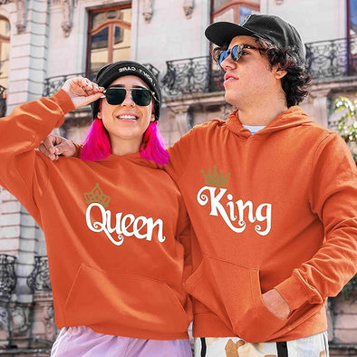 Unisex Hoodies, Kangaroo Pocket, Queen King Hoodies For Couples