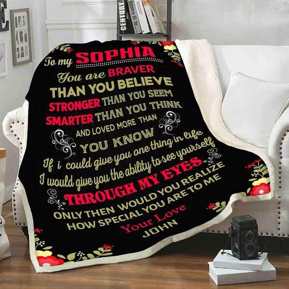 Customized Blanket for Couple, with Partner's Name and with Quotes, Wedding Gift, Valentine's Day Gift Super Soft and Cozy Blanket(60