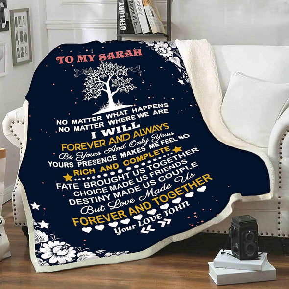Couple, Customized Blanket for Couples with Their Partner's name, Custom Gift with quote, wedding, birthday, anniversary, valentine's day gifts, Cozy and supersoft Blanket
