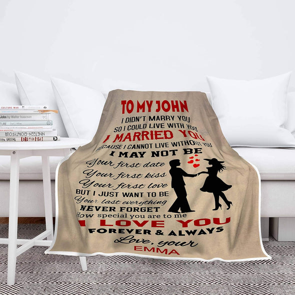 Customized Blanket for Couples, Best Gift for Your Life Partner with Quotes, Wedding Anniversary, Valentine's Day Gifts, Birthday Gift, Supersoft and Cozy Blanket