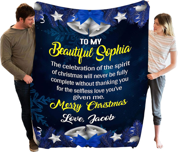 Merry Christmas, Make This Christmas More Special for Your Partner, Super Soft and Warm Blankets for Couples with Customized Names, Blankets Specially Designed for Christmas