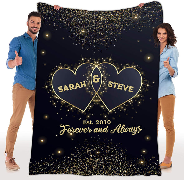 Forever and Always, Customized Premium Quality Fleece Blanket for Couples, Best Gift for Your Life Partner, Valentine's Day, Birthday Gift, Super Soft and Cozy Blanket