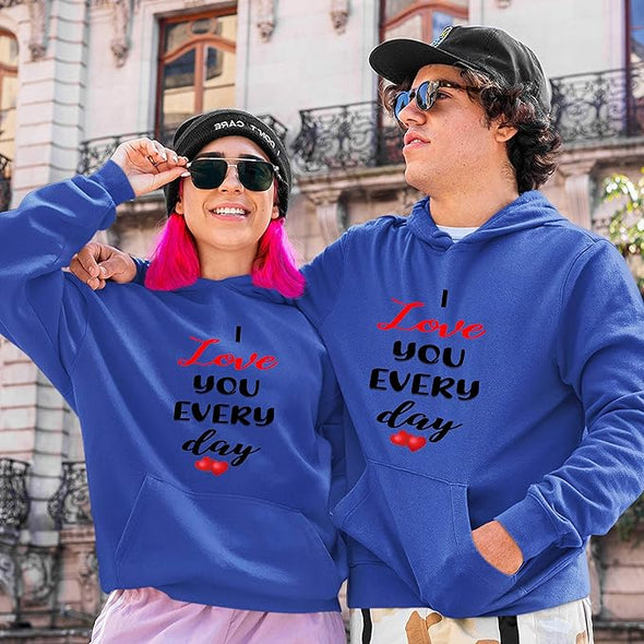 I Love You Everyday, Unisex Hoodies, Kangaroo Pocket, For Couples