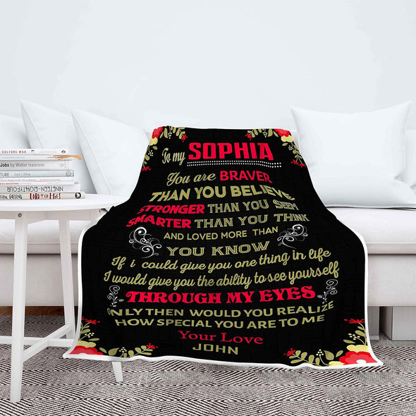 Customized Blanket for Couple, with Partner's Name and with Quotes, Wedding Gift, Valentine's Day Gift Super Soft and Cozy Blanket(60