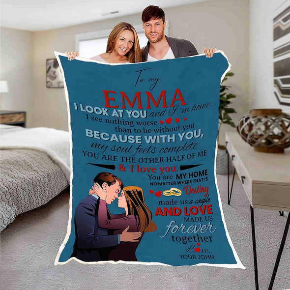 : Personalized Couples' Blanket with Names and Quotes - Ideal Wedding or Valentine's Day Present - Luxurious Softness Guaranteed
