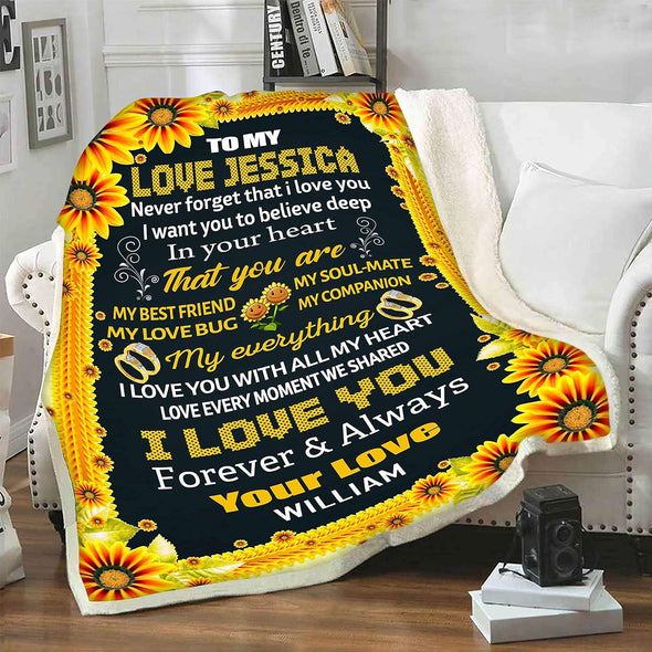 Personalized Premium Fleece Blanket for Couples - The Ultimate Gift for Your Soul Mate with Custom Names and Quotes - Perfect for Valentine's Day and Birthdays - Luxuriously Soft and Warm Throw