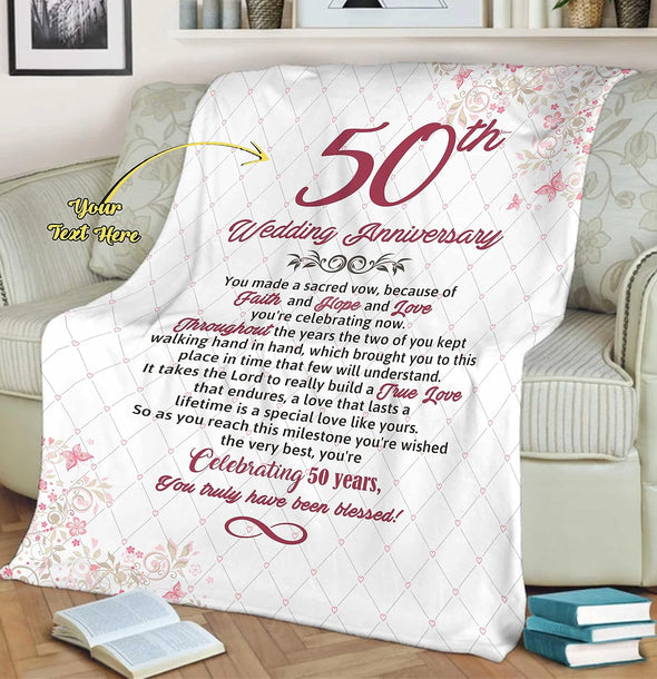 Customized Couple Blanket, Gift for Him/Her, Custom Wedding Year, Best and Premium Quality, Anniversary, Wedding Gift, Super Soft and Warm Blanket