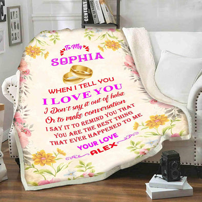 Customized Blanket for Couple, with Partner's Name, Custom Gift for Couple with Quotes, Wedding, Valentine's Day Gift, Super Soft, Cozy Blanket