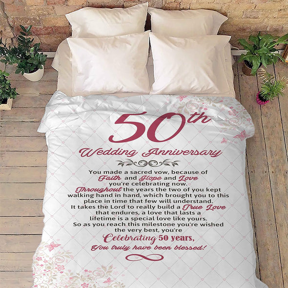 Customized Couple Blanket, Gift for Him/Her, Custom Wedding Year, Best and Premium Quality, Anniversary, Wedding Gift, Super Soft and Warm Blanket