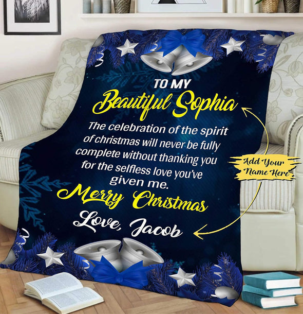 Merry Christmas, Make This Christmas More Special for Your Partner, Super Soft and Warm Blankets for Couples with Customized Names, Blankets Specially Designed for Christmas