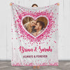 The Best Romantic Gift for Couples Photo Blanket, Forever and Always, Customized Photo and Names, Anniversary, Birthday, Valentine's Day Gift, Super Cozy Soft Throw Warm White Blanket