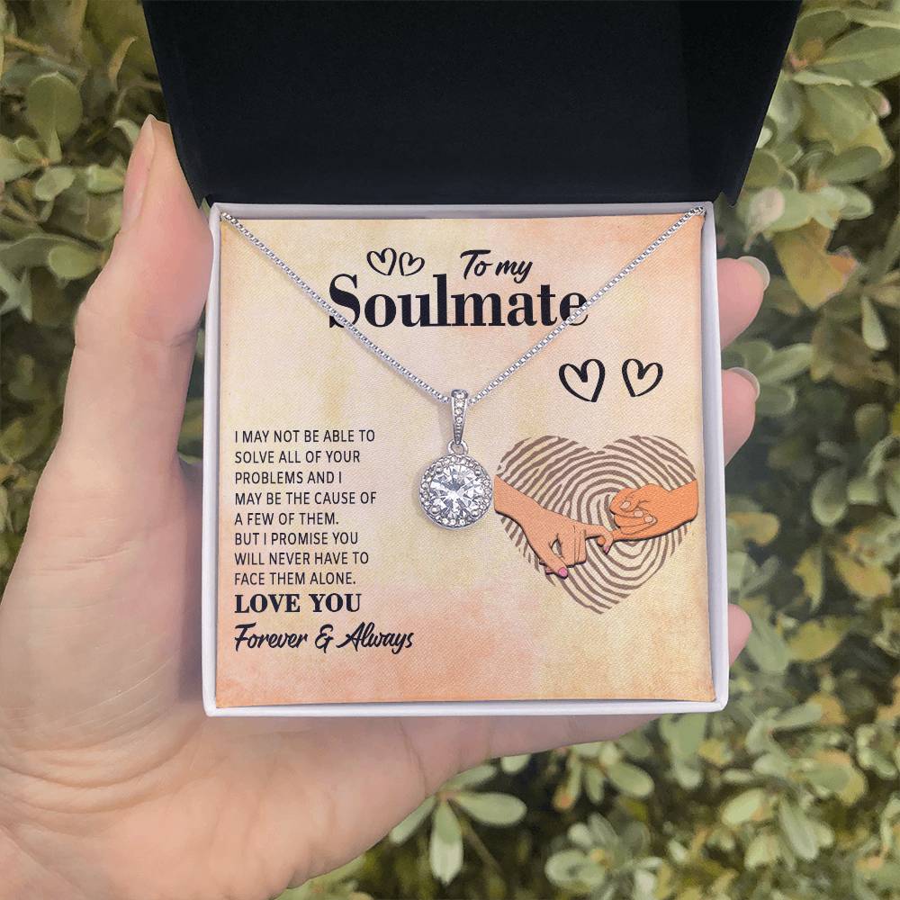 TO MY SOULMATE, ETERNAL HOPE NECKLACE WITH MESSAGE, NECKLACE JEWELERY FOR HER, NECKLACE GIFT FOR WIFE/GIRLFRIEND, ANNIVERSAY AND BIRTHDAY GIFT FOR HER