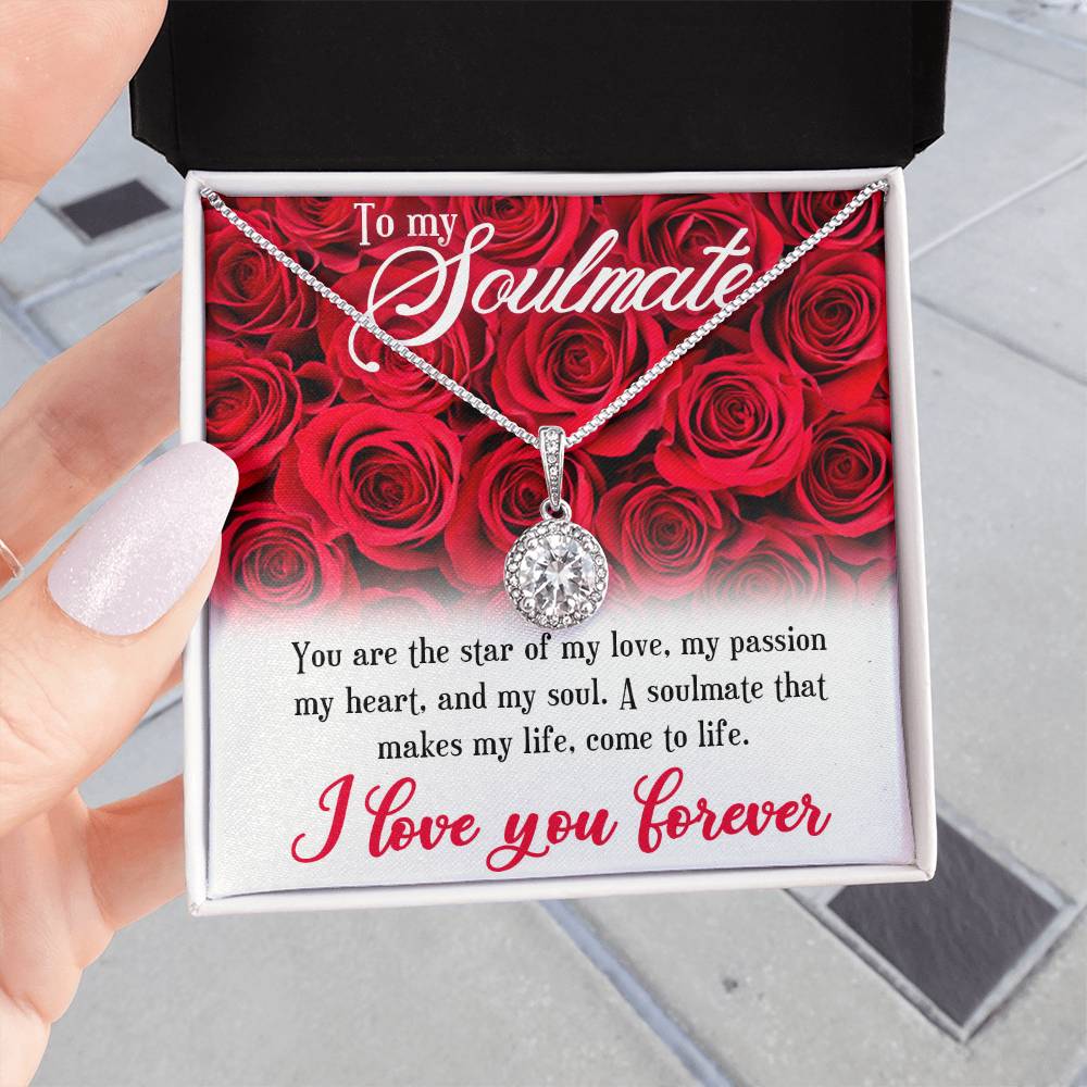 TO MY SOULMATE, ETERNAL HOPE NECKLACE FOR HER, NECKLACE GIFT WITH MESSAGE CARD, BIRTHDAY,VALENTINE AND ANNIVERSARY GIFT FOR HER