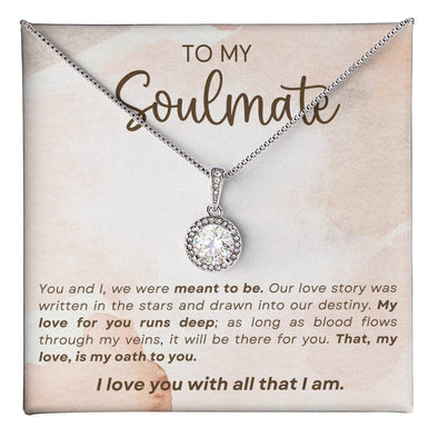 TO MY SOULMATE, ETERNAL HOPE NECKLACE, UNIQUE GIFT WITH MESSAGE CARD,  ANNIVERSARY AND BIRTHDAY GIFT HER, NECKLACE JEWELERY