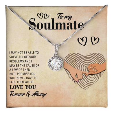 TO MY SOULMATE, ETERNAL HOPE NECKLACE WITH MESSAGE, NECKLACE JEWELERY FOR HER, NECKLACE GIFT FOR WIFE/GIRLFRIEND, ANNIVERSAY AND BIRTHDAY GIFT FOR HER