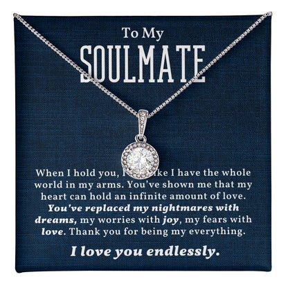 TO MY SOULMATE, I LOVE YOU ENDLESSLY,  ETERNAL HOPE NECKLACE WITH MESSAGE CARD, BIRTHDAY AND ANNIVERSARY GIFT FOR HER, NECKLACE JEWELERY