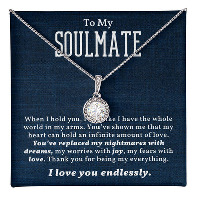 TO MY SOULMATE, I LOVE YOU ENDLESSLY,  ETERNAL HOPE NECKLACE WITH MESSAGE CARD, BIRTHDAY AND ANNIVERSARY GIFT FOR HER, NECKLACE JEWELERY