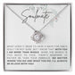 LOVE KNOT NECKLACE, TO MY SOULMATE MESSAGE CARD FOR WIFE/GIRLFRIEND, NECKLACE JEWELERY, BIRTHDAY, ANNIVERSARY AND VALENTIN DAY GIFT