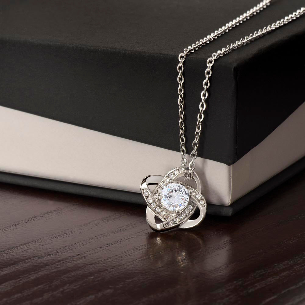 LOVE KNOT NECKLACE, TO MY SOULMATE MESSAGE CARD FOR WIFE/GIRLFRIEND, NECKLACE JEWELERY, BIRTHDAY, ANNIVERSARY AND VALENTIN DAY GIFT