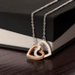 TO MY SOULMATE, INTERLOCKING HEART NECKLACE WITH MESSAGE CARD, UNIQUE GIFT FOR HER, BIRTHDAY, VALENTINE AND ANNIVERSAY GIFT FOR HER FROM HUSBAND/BOYFRIEND