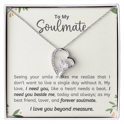 TO MY SOULMATE, FOREVER LOVE NECKACLE, BEAUTIFUL GIFT FOR HER. BIRTHDAY AND ANNIVERSARY GIFT FOR WIFE/GIRLFRIEND, NECKLACE JEWELERY