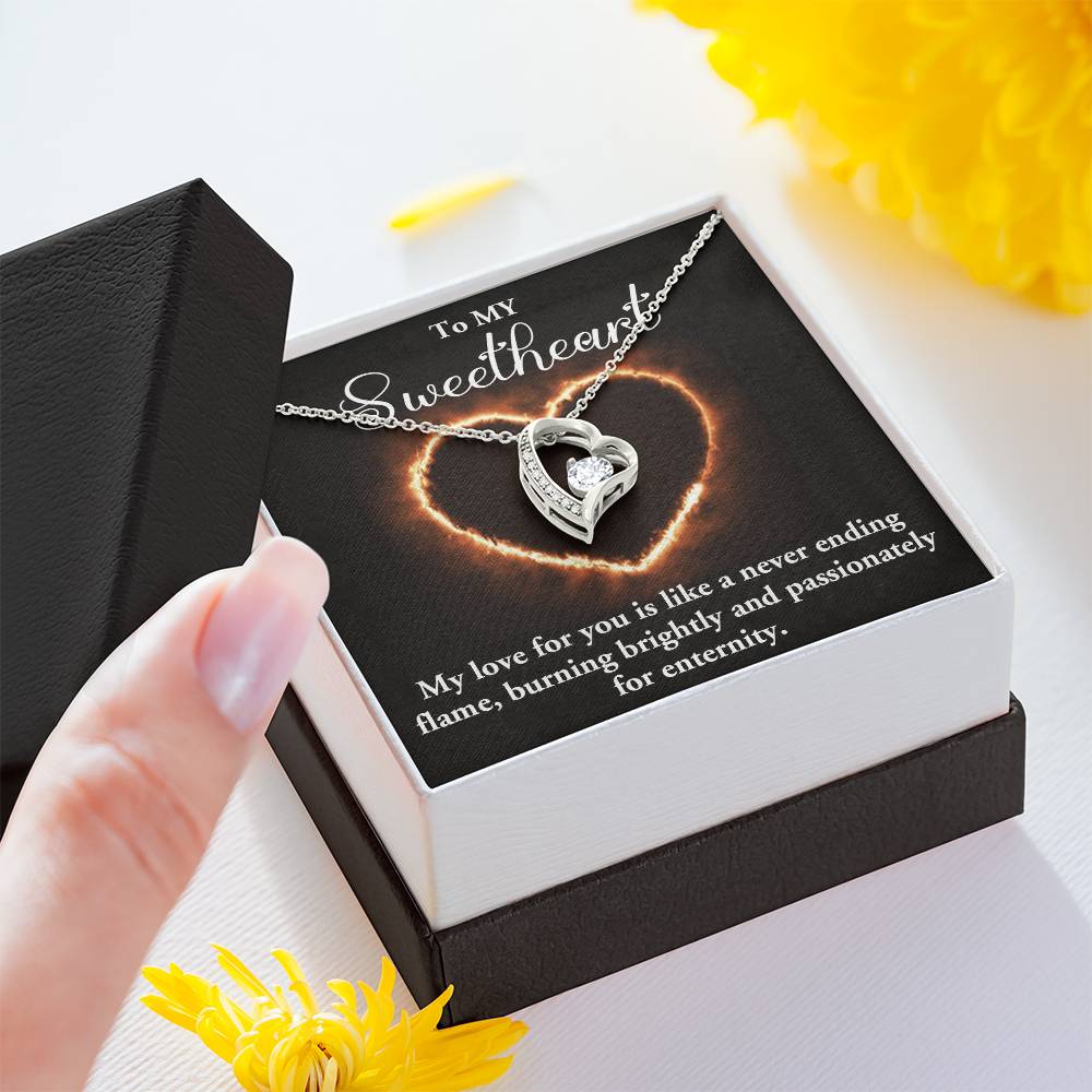 FOREVER LOVE NECKLACE WITH MESSAGE CARD FOR MY SOULMATE, ANNIVERSARY AND BIRTHDAY GIFT FOR HER, JWELERY NECKLACE FOR WIFE/GIRLFRIEND