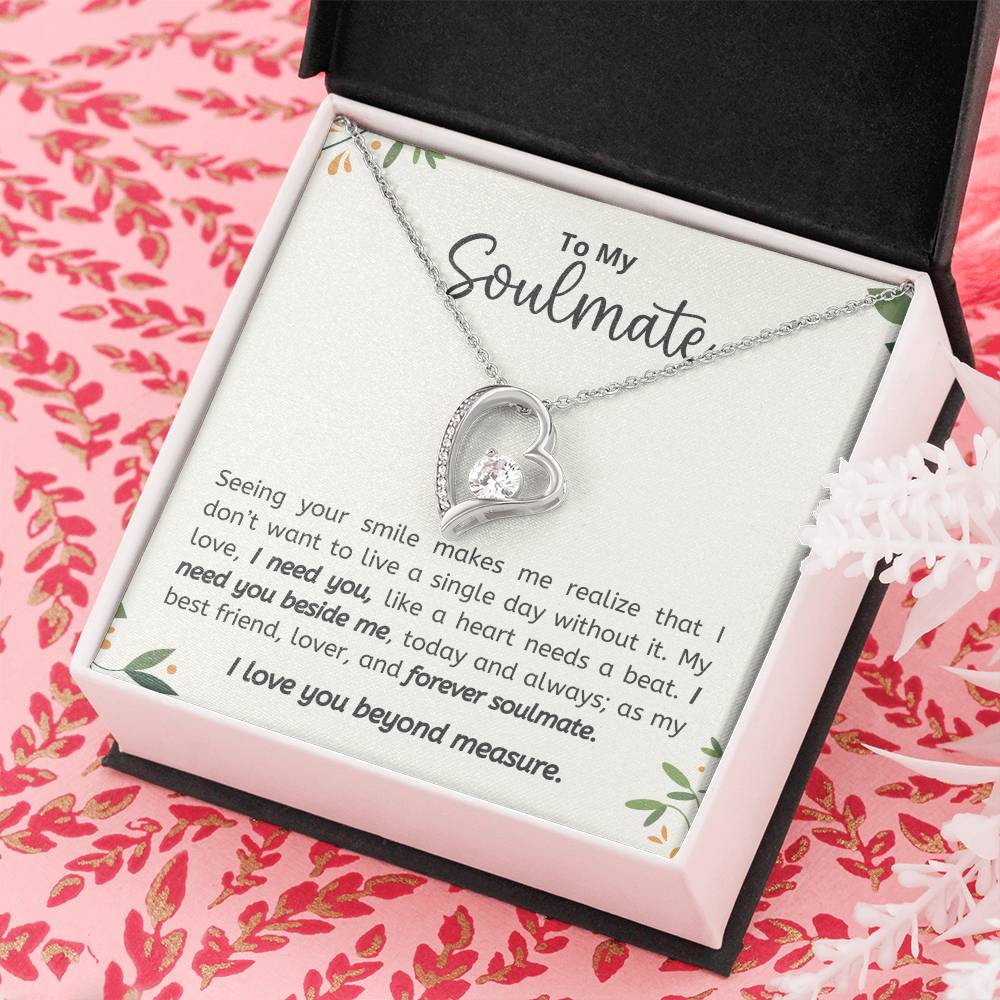 TO MY SOULMATE, FOREVER LOVE NECKACLE, BEAUTIFUL GIFT FOR HER. BIRTHDAY AND ANNIVERSARY GIFT FOR WIFE/GIRLFRIEND, NECKLACE JEWELERY