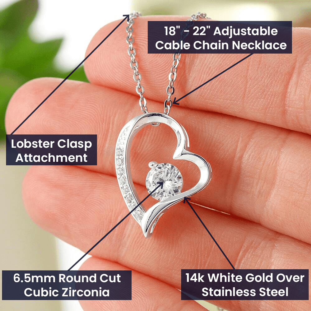 FOREVER LOVE NECKLACE WITH MESSAGE CARD FOR MY SOULMATE, ANNIVERSARY AND BIRTHDAY GIFT FOR HER, JWELERY NECKLACE FOR WIFE/GIRLFRIEND