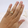 Couple Rings Yellow Gold Plated 2 CT CZ Wedding Ring Couple Sets Titanium Ring