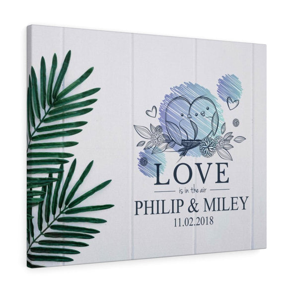 "Love Is In The  Air" Personalized Love Bird Canvas Print