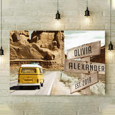 Street Sign Rock Mountain Customized Canvas