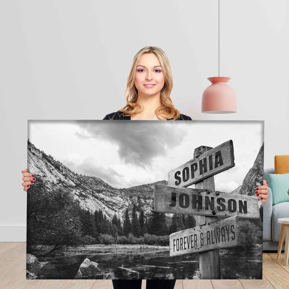 Forever and Always Custom Canvas With Couple Names