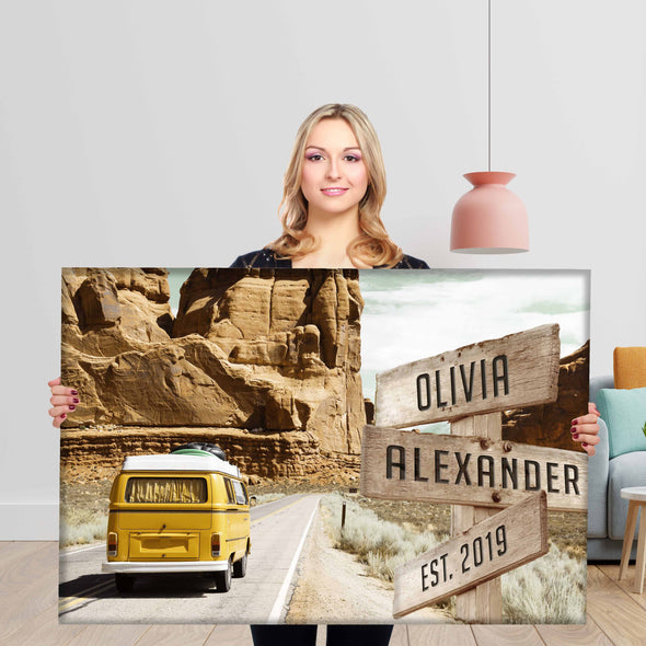 Street Sign Rock Mountain Customized Canvas