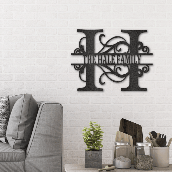 Split Letter Monogram - Steel Sign